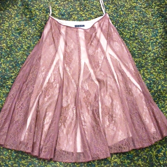 Beaded chocolate colored skirt - Picture 1 of 3